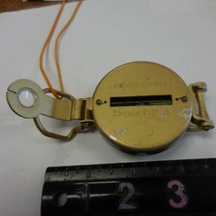 Vintage Lensatic Compass Liquid Filled Clip On–broken
