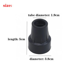 1Pc-3Pcs Rubber Walking Hiking Stick Metal Ferrule Bottom End Cover Cane Crutch
