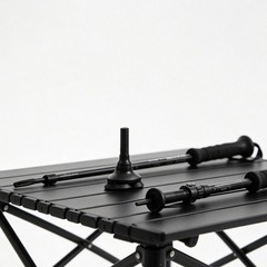 2 Pack Black Self Standing Walking Cane Tips Durable 3 Prong Rubber Bases