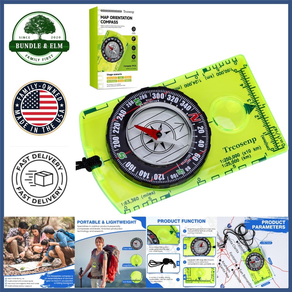 Waterproof Orienteering Compass for Hiking, Camping, Map Reading and Navigation