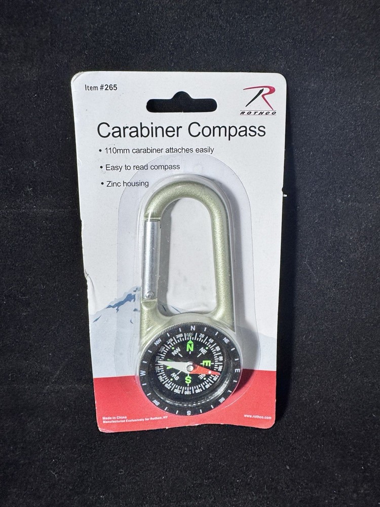 110mm Zinc Carabiner 265 Rothco Carabiner Compass