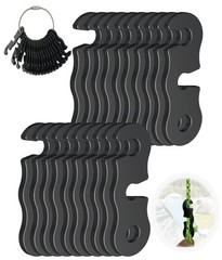 20 Pack Black Aluminum Rope Tensioners Camping Tent Guyline Cord Adjusters