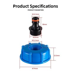 RV Water Tank Connector Quick Connect Fitting Blue Cap for Smooth Fill