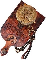 Antique Pocket Compass for Hiking & Camping – Engraved Nautical Navigation Tool