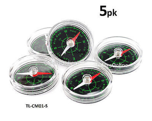 5-PACK Pocket Sized Light Weight Miniature Broadband/Satellite Compass, TL-CM01