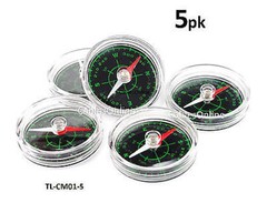 5-PACK Pocket Sized Light Weight Miniature Broadband/Satellite Compass, TL-CM01