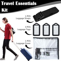 Clear Luggage Cover Protector Bag with Tag – Transparent PVC 24-Inch Black