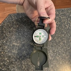 Military Lensatic Compass Olive Drab Metal Army Hiking Camping Survival Gear