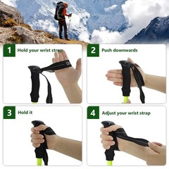 2PCS Aluminum Trekking Hiking Poles Collapsible Ultralight Travel Walking Sticks