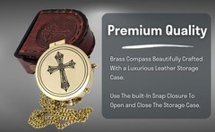 The New Antique Store – 2In diameter Compass with ‎1.97×2.36×0.79 Case, Brown
