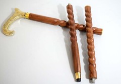 “Premium Solid Wood Walking Stick with Ergonomic Handle, Perfect for Daily Use.