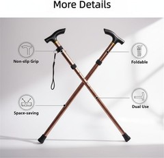Adjustable 33” to 37” Walking Cane Hiking Poles with Ergonomic Handle