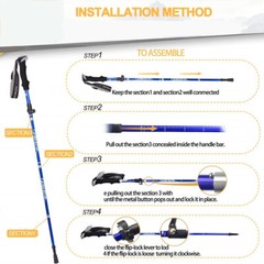 1PC Sports Trekking Poles Aluminum 7075 Hiking Poles Walking Sticks Alpenstock