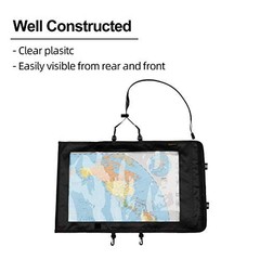 Map Case, Waterproof Military Hiking Map Pouch Holder with Clear Window Black
