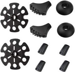10 Pack Replacement Rubber Tips & Baskets for Trekking & Hiking Poles