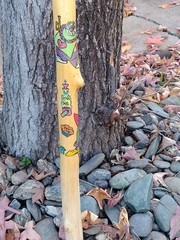 Walking staff. Alice and Wonderland themed, hand crafted, hand painted.
