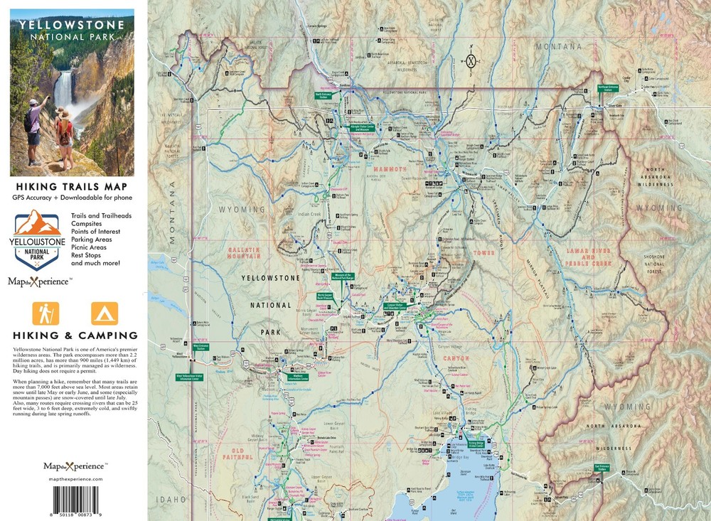 Yellowstone National Park GPS Hiking Trail Maps