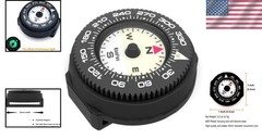 Mini Button Map Compass with Turnable Bezel for Watchband Every Day Carry