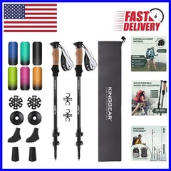 Lightweight Retractable Hiking Poles – 54” Adjustable Aluminum Trekking Gear