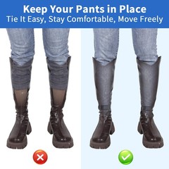 Strgenie Elastic Boot Straps with Anti-Slip Strips, L14.5″xW1.4″, Black-2pcs