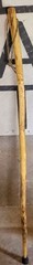 Hand Carved Wooden Walking Stick Cane Rustic Folk Art Hiking Staff w/ Strap /Tip