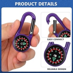 24pcs Compass for Kids – Mini Compass Bulk Keychain with Belt Clip for Party