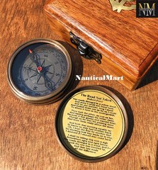 Engraved Brass Compass Wooden Box Famous Poet Quotes Graduation Gifts Men