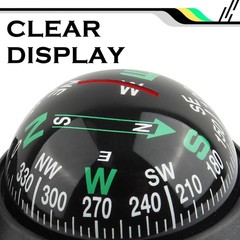 Compass for Car with Bottom Stick Car Compass Ball,Adjustible and Night Vision C