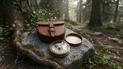Authentic Vintage Style Brass Pocket Compass 1 Count (Pack of 1), Antique
