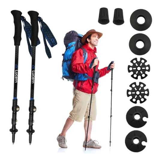 Lucern 6.5 oz (New Editon) Extreme Ultralight Anti-Shock Carbon Trekking Poles