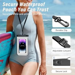 Waterproof Phone Pouch – 2 Pack IP68 Floating Waterproof Phone White & Black