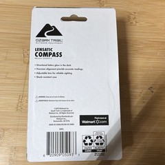 Ozark Trail Lensatic Compass Black Glow-in-Dark Adjustable Lens MPN 5093