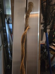 48″ Hand Carved Finished Wood Twisted Curled Hiking Walking Stick Cane