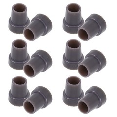 12Pcs Comfortable Rubber Walking Cane Tips Grey Anti Slip Durable Replacement