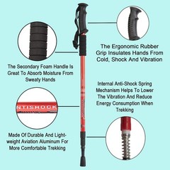 Aihoye Hiking Trekking Poles, 2 Pack Collapsible,Lightweight, Anti Shock, Wal…