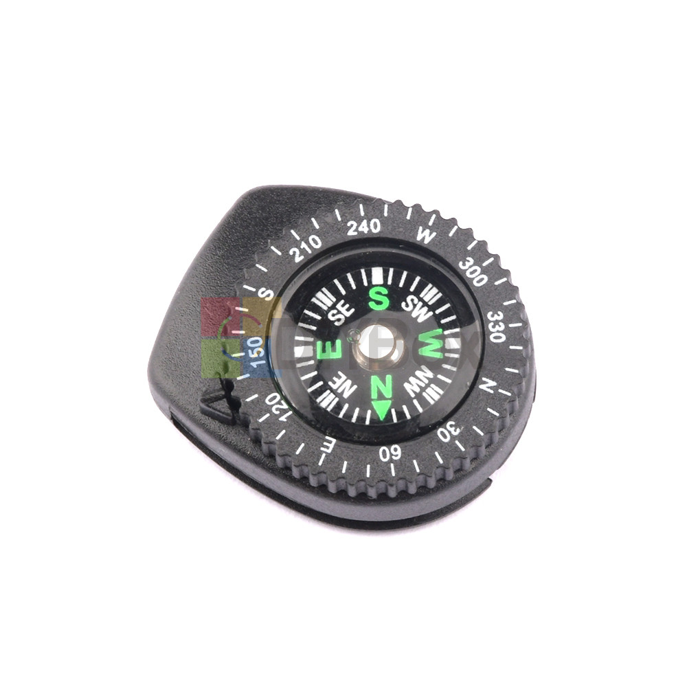 2PCS Mini Clear Liquid-filled Button Compass Clip on band Outdoor Molle Backpack