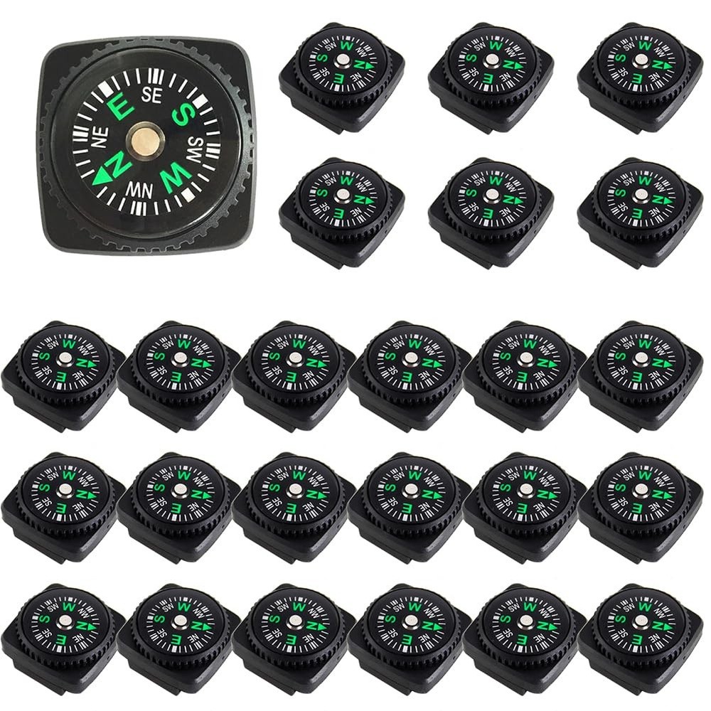 Set of 25 Button Compass Mini Pocket Compass for Outdoor, Hiking & Camping