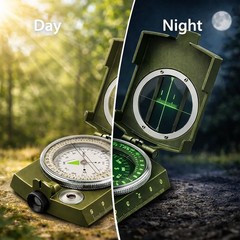 Water-Resistant Military Lensatic Compass for Hiking & Survival – Metal Directio