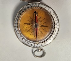 VTG Pasto Metal Pocket Keychain Loop Compass Made in West Germany W/ Hinged Lid