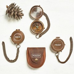 Custom Photo Brass Pocket Compass | Nautical Birthday Gift for Loved Ones
