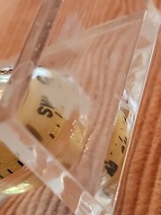 Vintage Acrylic Lucite Transparent Compass Floating In Liquid