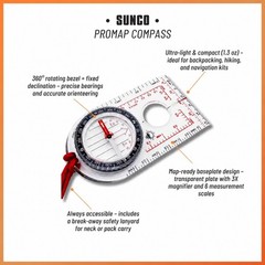 Sun Company ProMap Compass – Ultra Lightweight Baseplate Map Compass