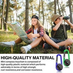 12 Pcs Mini Compass Keychain, Small Pocket Magnetic Compass Survival Hiking