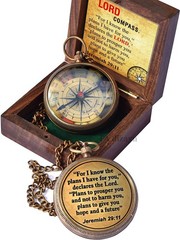 Solid Brass Directional Engraved Compass Jeremiah 2911 Christian Gifts