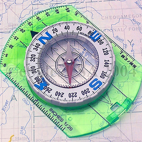 Compass Map Scouts Camp Boys Hunt Girls Hike Camping Rotating Dial Declination