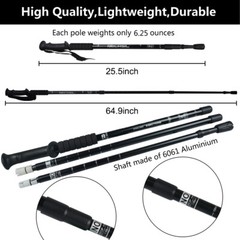 2PACK Trekking Walking Hiking Sticks Poles Adjustable Telescoping Alpenstock