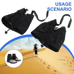 Waterproof Ankle Gaiters for Hiking with Replaceable Sole Straps and Stretch