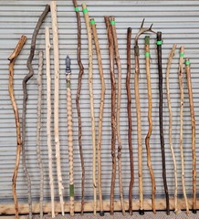 CUSTOM CEDAR STICKS TREK HIKE CAMP PARACORD OR LEATHER WRAP OR LANYARD+COMPASS