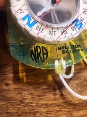 Vintage Brunton Classic Compass Optic Green Baseplate, Blue Cardinal Direction