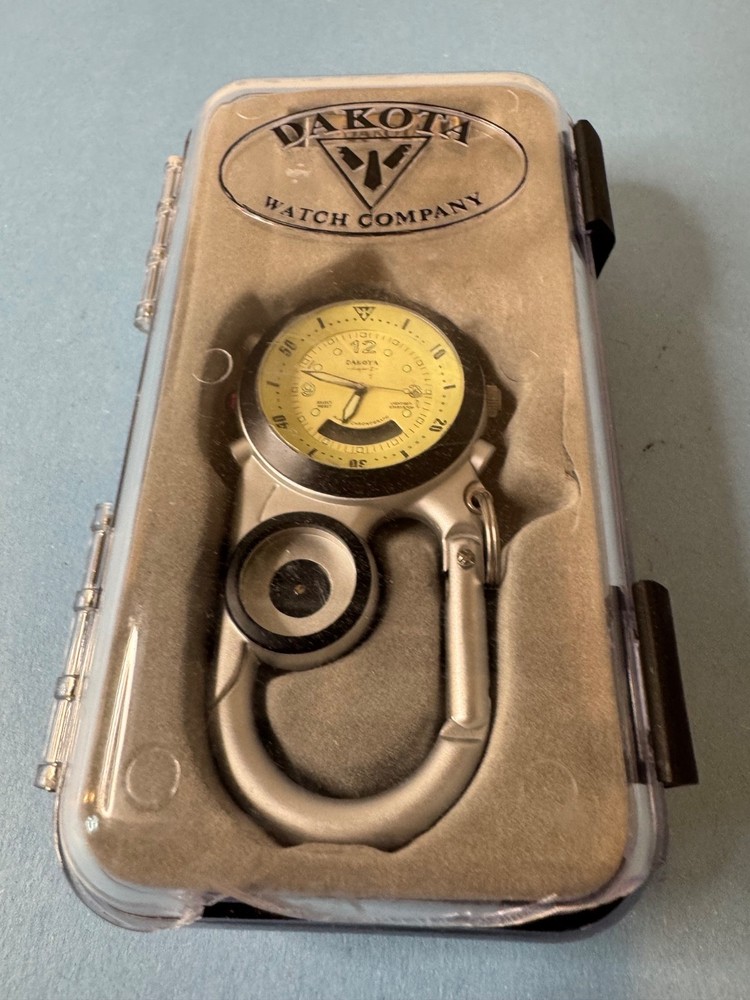 Dakota Angler 2 Clip Watch Compass Dakota…new , Needs Battery (Missing Compass